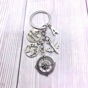 Travel keychain, travel lovers, airplane, no matter where, gift idea