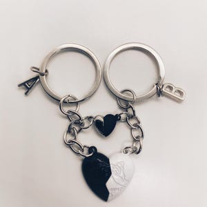 heart shaped keychain, pinky promise keychain, for ever, friendship keychain, love magnetic heart keychain, gift idea