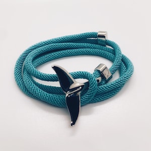 Whale Tail Bracelet, Wrap Bracelet, Whale Bracelet, Men, Women, Gift Whale Tail Jewelry Gift, ocean, nautical