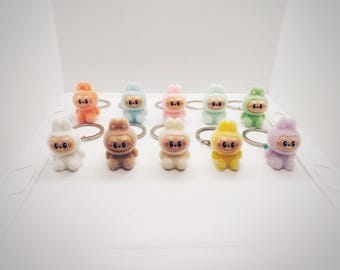 Labu keychain, cute keychain, adorable monsters, small soft toys, teddy bears, happy labu, many colors, customizable