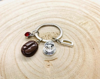 coffee keychain, coffee cup, coffee bean, keychain for coffee lovers, coffee pendant, barista, customizable