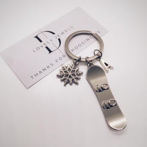 Snowboard Keychain, Snowboarder Keychain, Snowboarder Accessory, Snowboarder Gift, Personalized