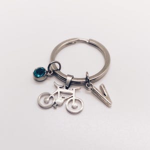 Cyclist Gift, Cyclist Keychain, Cyclist Keyring, Bicycle Gift, Bicycle Keychain, Bike Pendant, Customizable