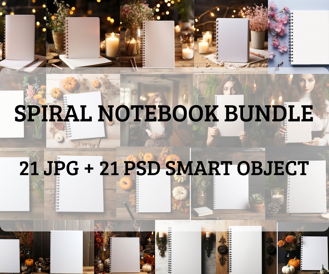 21 Spiral Notebook Mockup Bundle, Blank Spiral Notebook Mockup Bundle ...