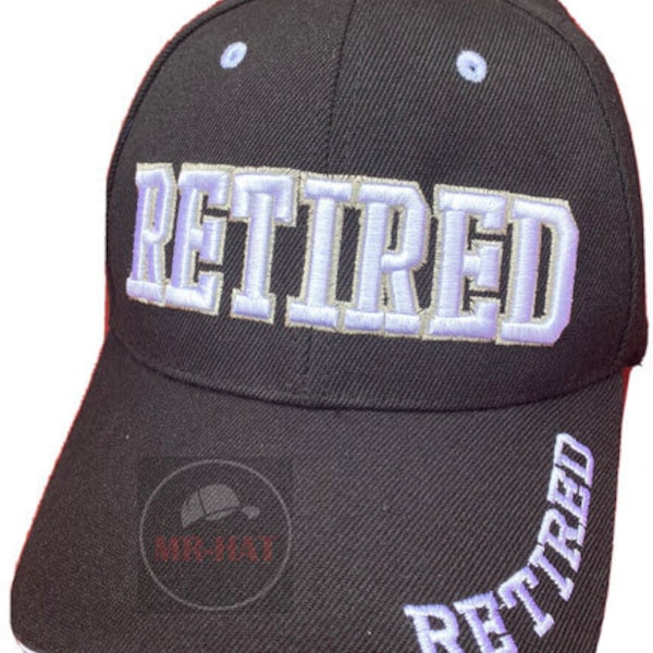 Retired Hat Baseball Cap Adjustable Black Hat Headwear