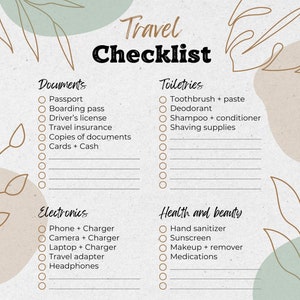Travel checklist