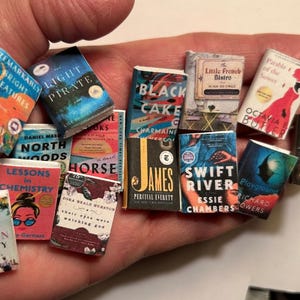 Miniature Fiction Books for Dollhouse: Anxiety Bookshelf Decor