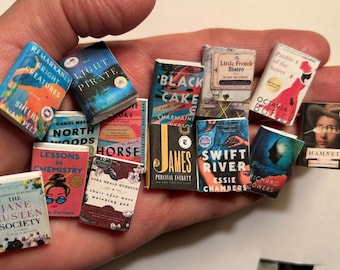 Miniature Fiction Books for Dollhouse: Anxiety Bookshelf Decor