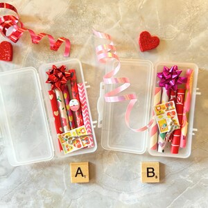 Miniature Valentine's Day wrapping paper totes for dollhouse or room box, 1:12 scale
