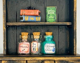 Miniature Apothecary Jar Set: Spooky Dollhouse Halloween Decor