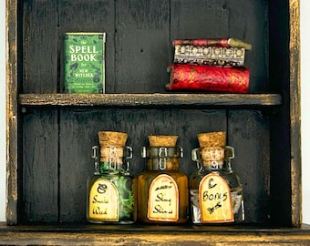 Miniature Apothecary Jar Set: Spooky Dollhouse Halloween Decor