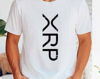 XRP縦型ロゴTシャツ：暗号通貨ファンへのギフト、ユニセックスジャージーTシャツ