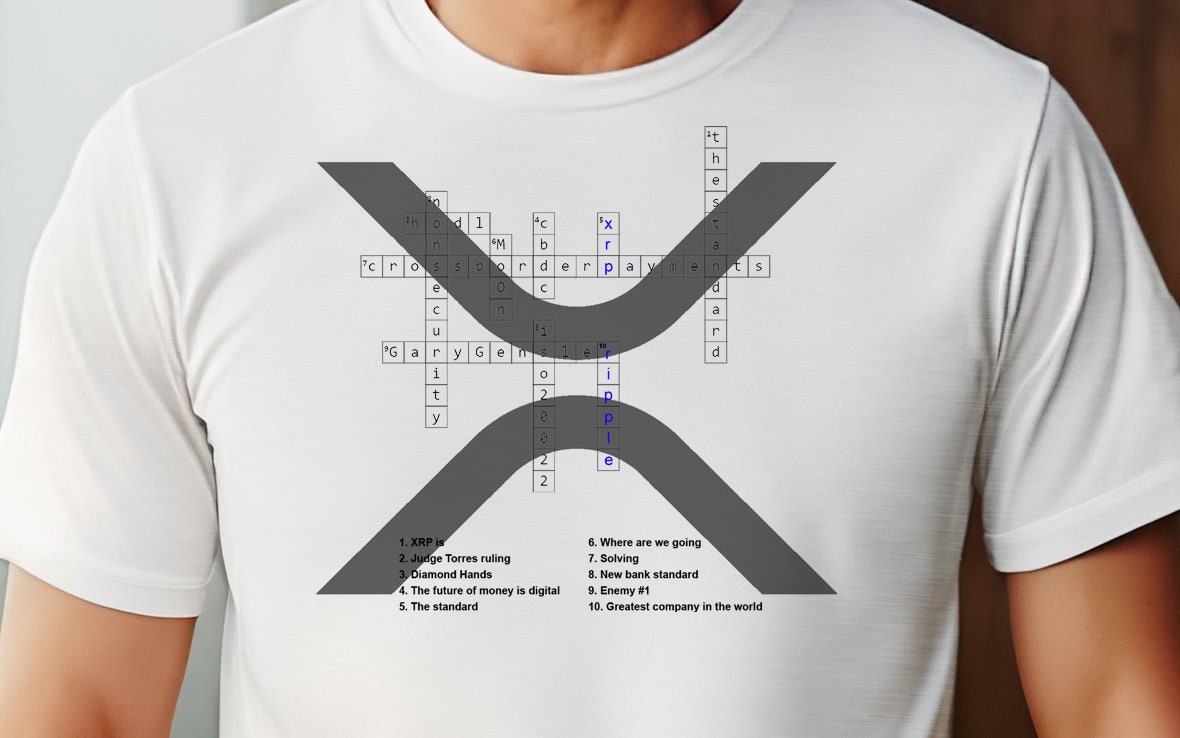 XRP Crossword T-shirt: Unisex Crypto Tee, Ripple Design - Etsy