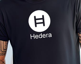Hedera Hashgraph Logo T-shirt, Unisex Tee, Hedera Shirt, Cryptocurrency, Blockchain, Crypto Clothing, HBAR Logo, Gifts for Crypto Lovers