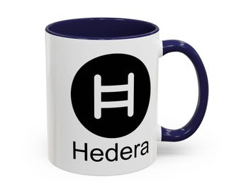 HBAR Hedera Hashgraph Logo | Cryptocurrency Accented Ceramic Mug | Bitcoin Crypto Gift Accent Coffee Mug (11, 15oz)