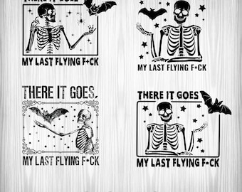 My Last Flying F Bat SVG PNG Print File for Sublimation, SVG, Halloween Sublimation, Fall, Autumn, Spooky, October, Retro, Vintage, Cricut