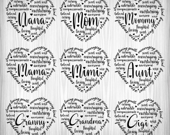 Madre svg png, Mamá corazón svg, Mamá svg, Camisa, Mamá svg, Corazón svg, Día de las Madres svg, Tipografía svg, SVG, PNG, EPS, Dxf, Descargar, Cricut