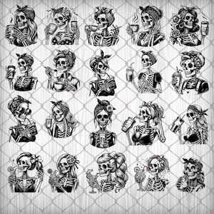 43 スケルトン 女性 SVG、スケルトン Svg バンドル、ハロウィーン Svg スケルトン カット ファイル、スケルトン クリカット、スケルトン ベクター、スケルトン シルエット