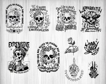 Sarcastic Front and Back Shirt Svg Bundle, Funny quotes Clipart svg, Retro Sarcastic Svg, Sarcastic Sayings Svg, Adult Humor Svg, Png File
