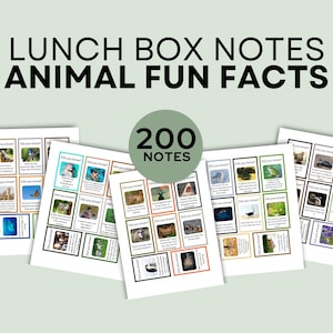 Animal Fact Lunch Box Notes for Kids: 200 Fun Facts (PDF)