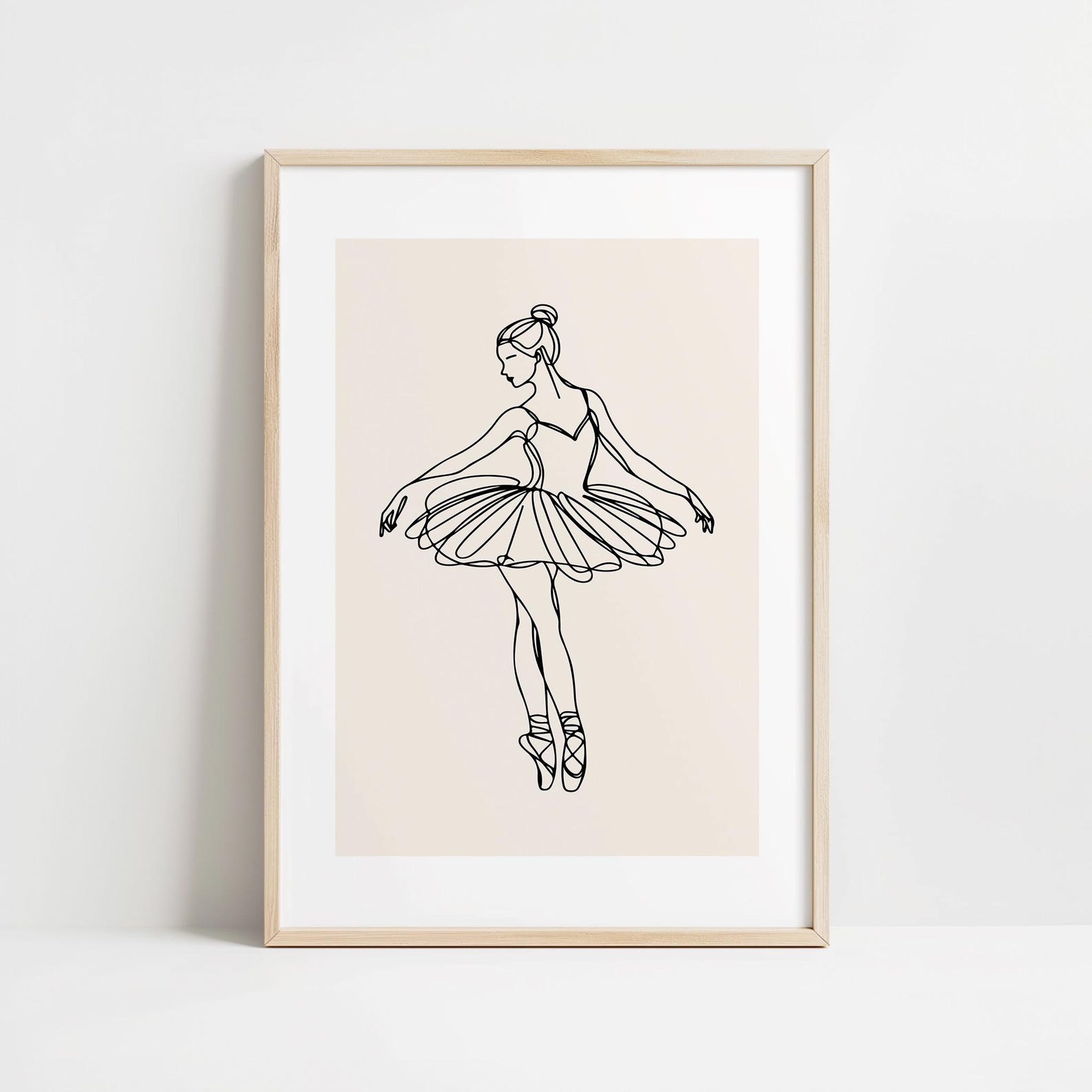 Ballet Line Art Wall Art Set of 3 | Minimalist Ballerina Wall Art ...