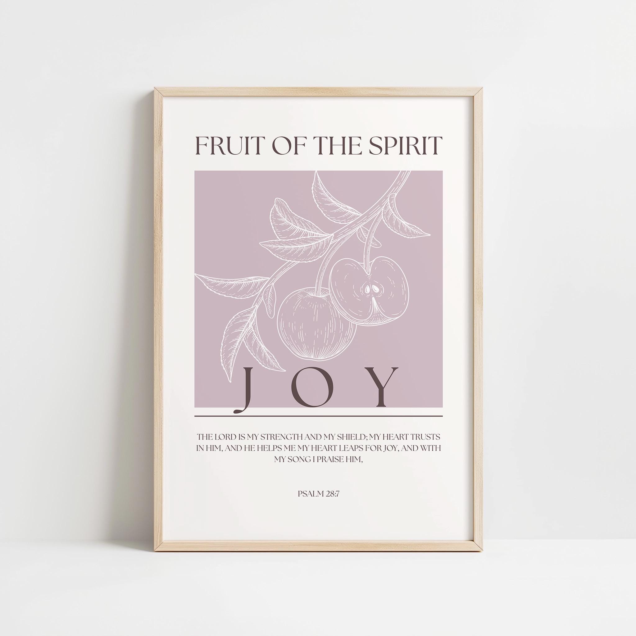 Set of 9 Fruit of the Spirit Bible Verse Wall Art | Scripture Printable ...