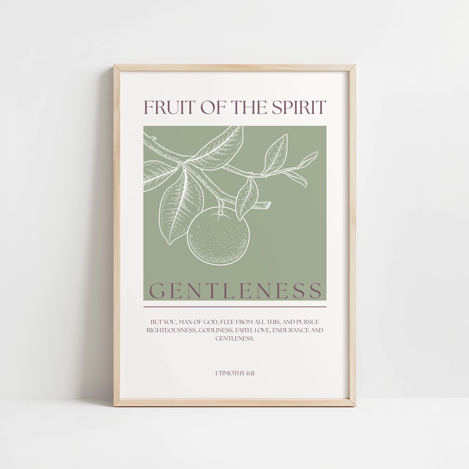 Set of 9 Fruit of the Spirit Bible Verse Wall Art | Scripture Printable ...