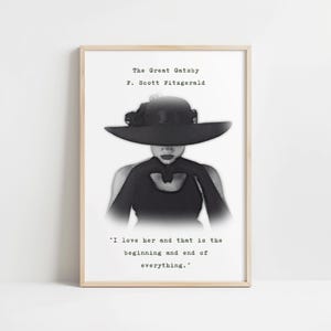 F Scott Fitzgerald Inspirational Literary Quote Art Print, The Great Gatsby Memoribilia, Minimalist Home Decor, Booklover Gift for Readers