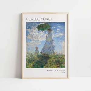 Vintage Claude Monet Painting | Woman with a Parasol | Impressionist Art Print | Classic French Wall Decor | Digital Download