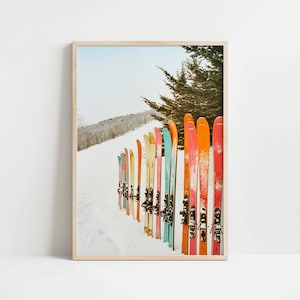 Bunte Ski Kodak Fotografie Wand Kunst Druck, Ski Pisten Wand dekor, Winter Skilaufen Poster, Vintage Bunte Skier Wohnkultur