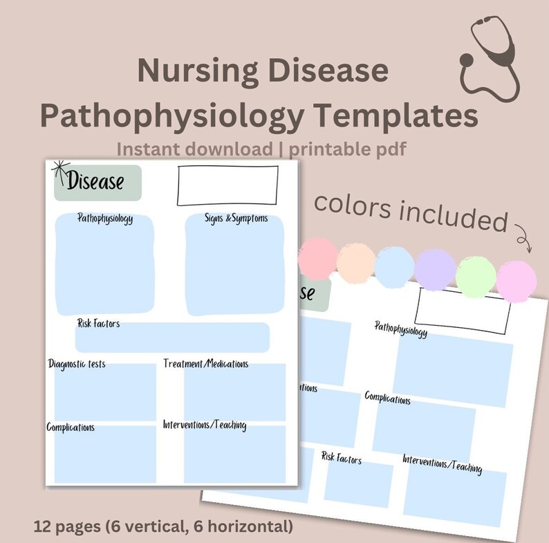 Nursing Disease Template Pathophysiology Template Nursing Study Guide ...