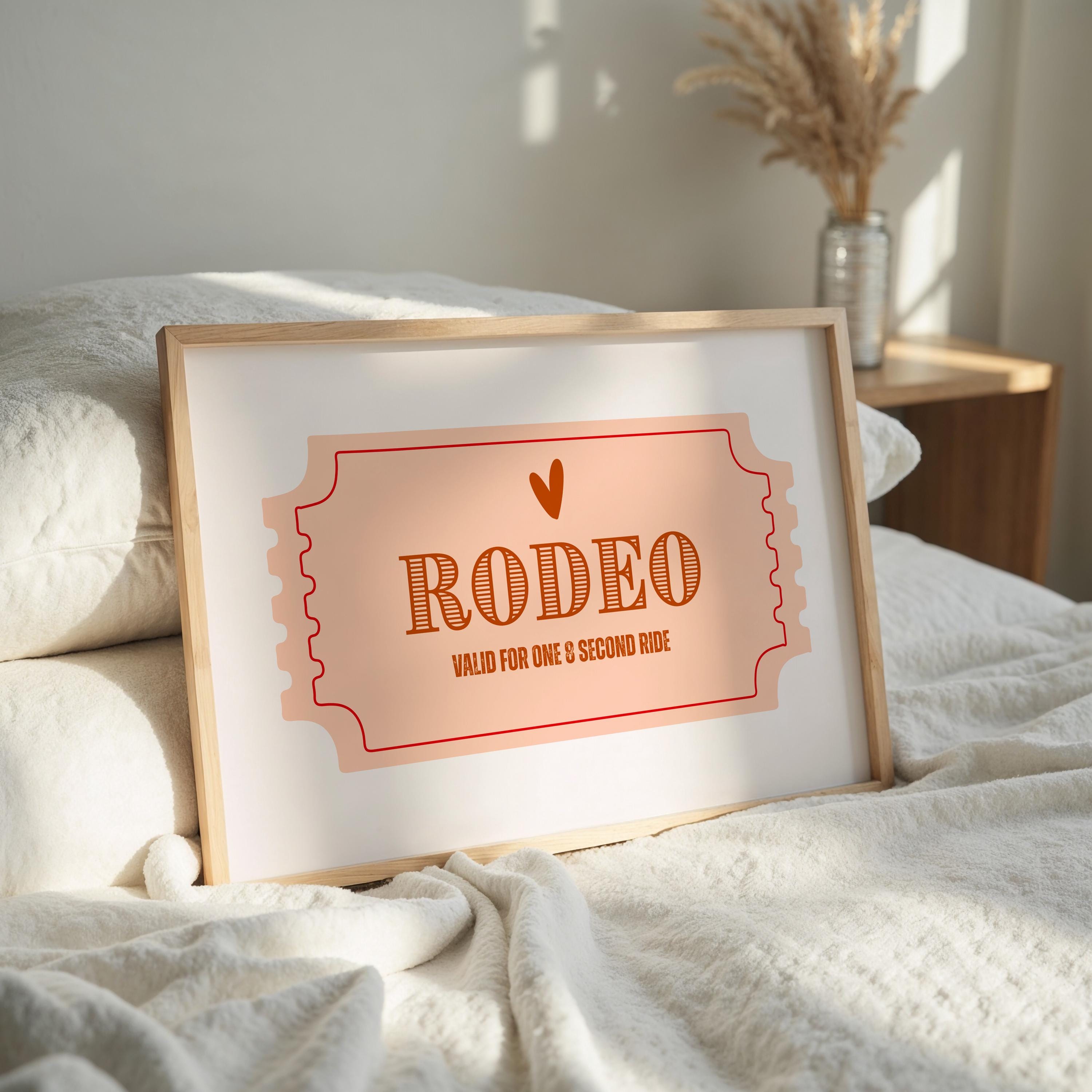 Rodeo Ticket Printable Wall Art | Pink Cowgirl Decor | Western Rodeo ...