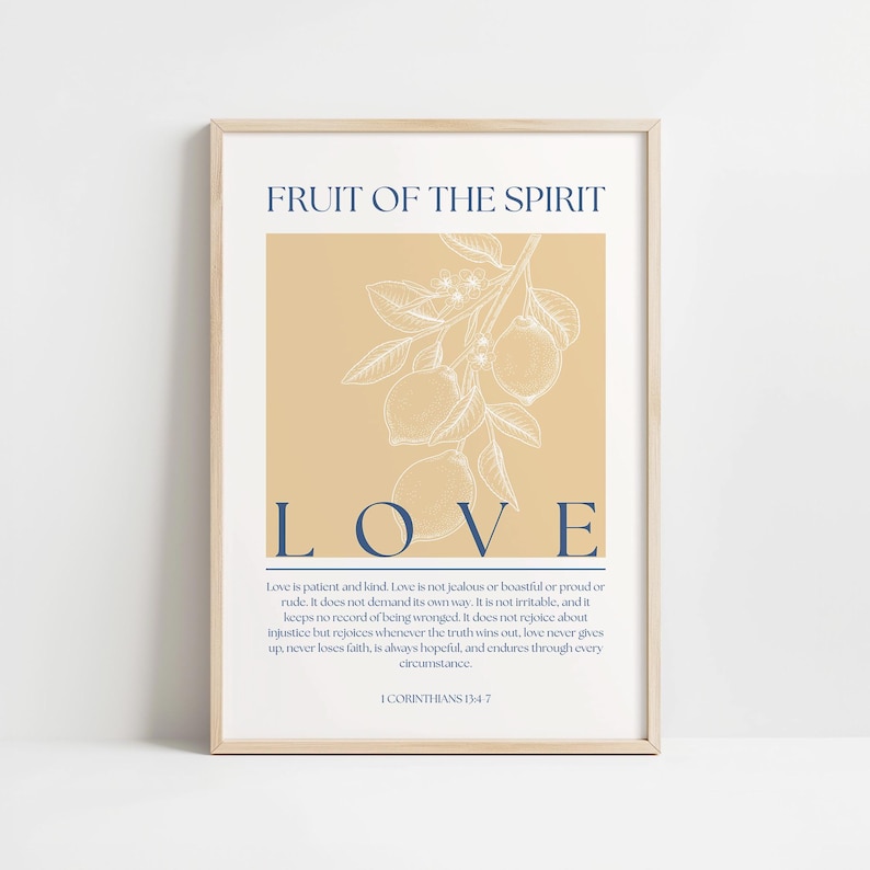 Set of 9 Fruit of the Spirit Bible Verse Wall Art | Scripture Printable ...