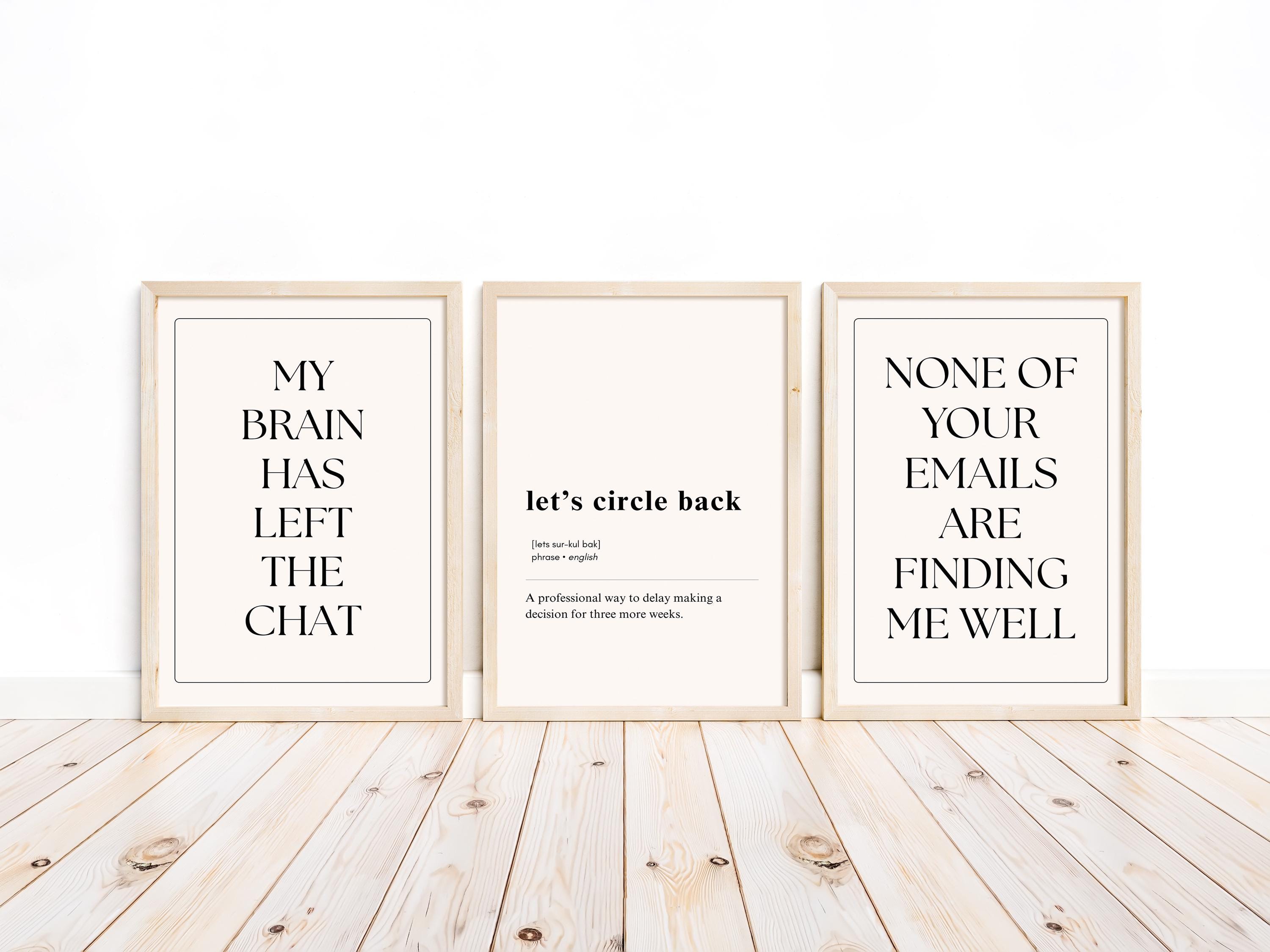 Funny Office Wall Art Set of 20 | Minimalist Printable Work Quotes ...