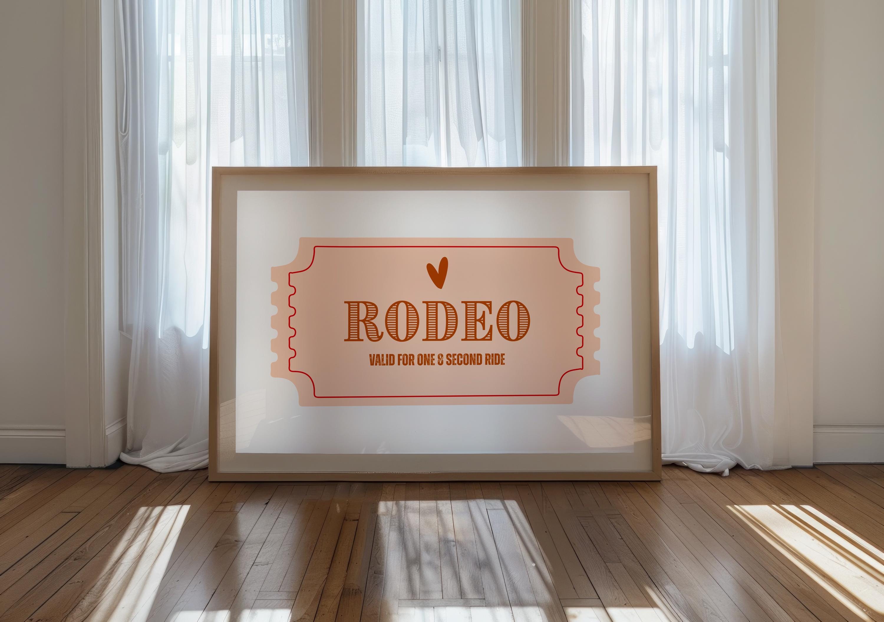 Rodeo Ticket Printable Wall Art | Pink Cowgirl Decor | Western Rodeo ...