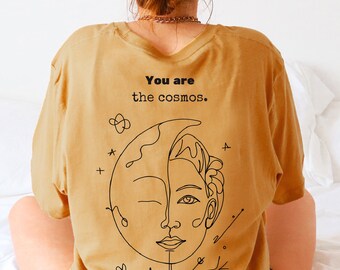 Stardust Shirt – Minimalist Moon, Stars Graphic Tee, Moonchild T-Shirt