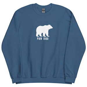 PNW 1988 Sweatshirt | Pacific Northwest Bear Crewneck | Outdoor Adventure Sweater
