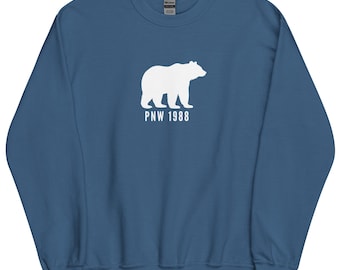 PNW 1988 Sweatshirt | Pacific Northwest Bear Crewneck | Outdoor Adventure Sweater