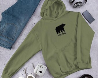 PNW 1988 Hoodie | Pacific Northwest Bear Sweatshirt | Outdoor Adventure Hoodie
