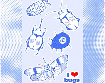 i luv bugs - vinyl sticker sheet | y2k stickers