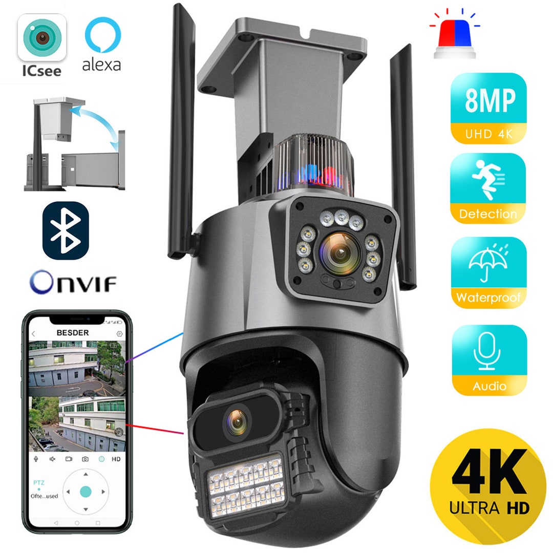 8MP 4K WLAN Kamera Mit Polizei-lichtalarm - Etsy