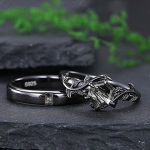 moss agate couple rings wedding ring set his and hers wedding rings for couples couple promise rings moss agate engagement ring