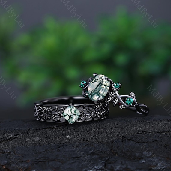 Wedding Handmadegift Antique Looking Jewelry Vintage Moss Agate