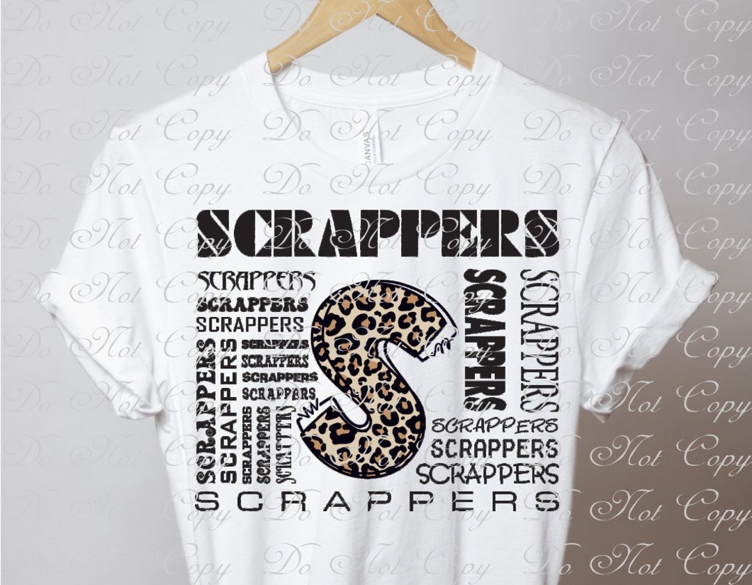 Scrappers School Mascots Cheetah Print Letters Mascot Etsy