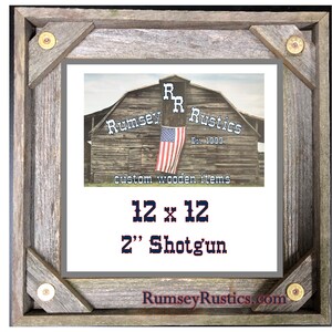 12 x 12 Shotgun head shell rustic barnwood barn wood duck bird hunting primitive reclaimed upcycled picture photo frame 12X12
