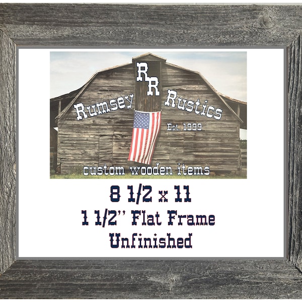 8 1/2 x 11 rustic distressed barnwood barn wood weathered primitive reclaimed upcycled picture photo frame document letter sized 8.5X11