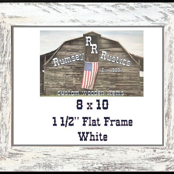 8 x 10 white color washed rustic barnwood barn wood primitive reclaimed upcycled picture photo frame 8X10 turquoise red blue green brown