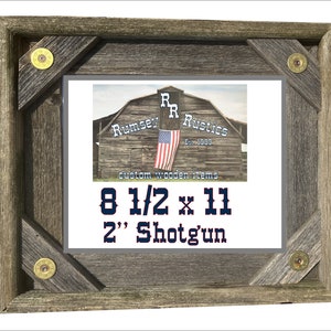 8 1/2 x 11 Shotgun head shell rustic barnwood barn wood duck bird hunting primitive reclaimed upcycled picture photo frame 8.5X11