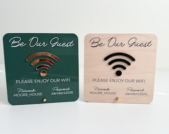 Custom Wifi Sign - Choose wood or acrylic