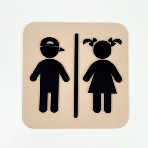 Kids Restroom Sign - 3D Acrylic Bathroom Sign